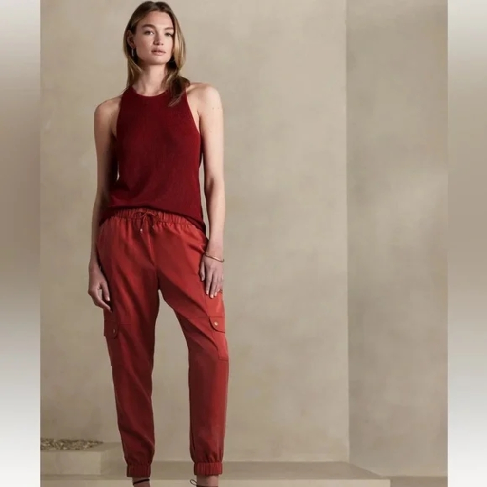 Banana Republic Red Cargo Jogger Pants